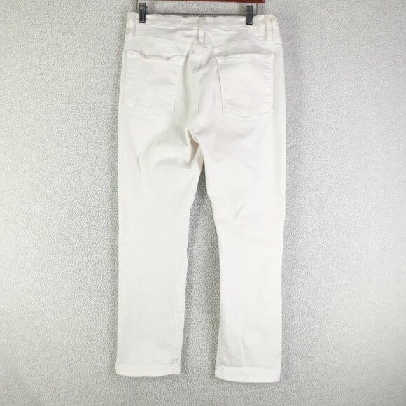 Frame Jeans Womens 32 White Le High Straight Blanc Cropped Stretch - Picture 3 of 12